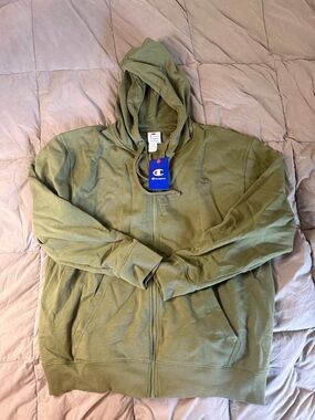Champion Olive Green Full-Zip Hoodie Jacket